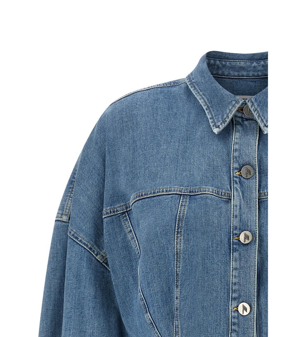 THE ATTICO Синее хлопковое повседневное платье, фото 3