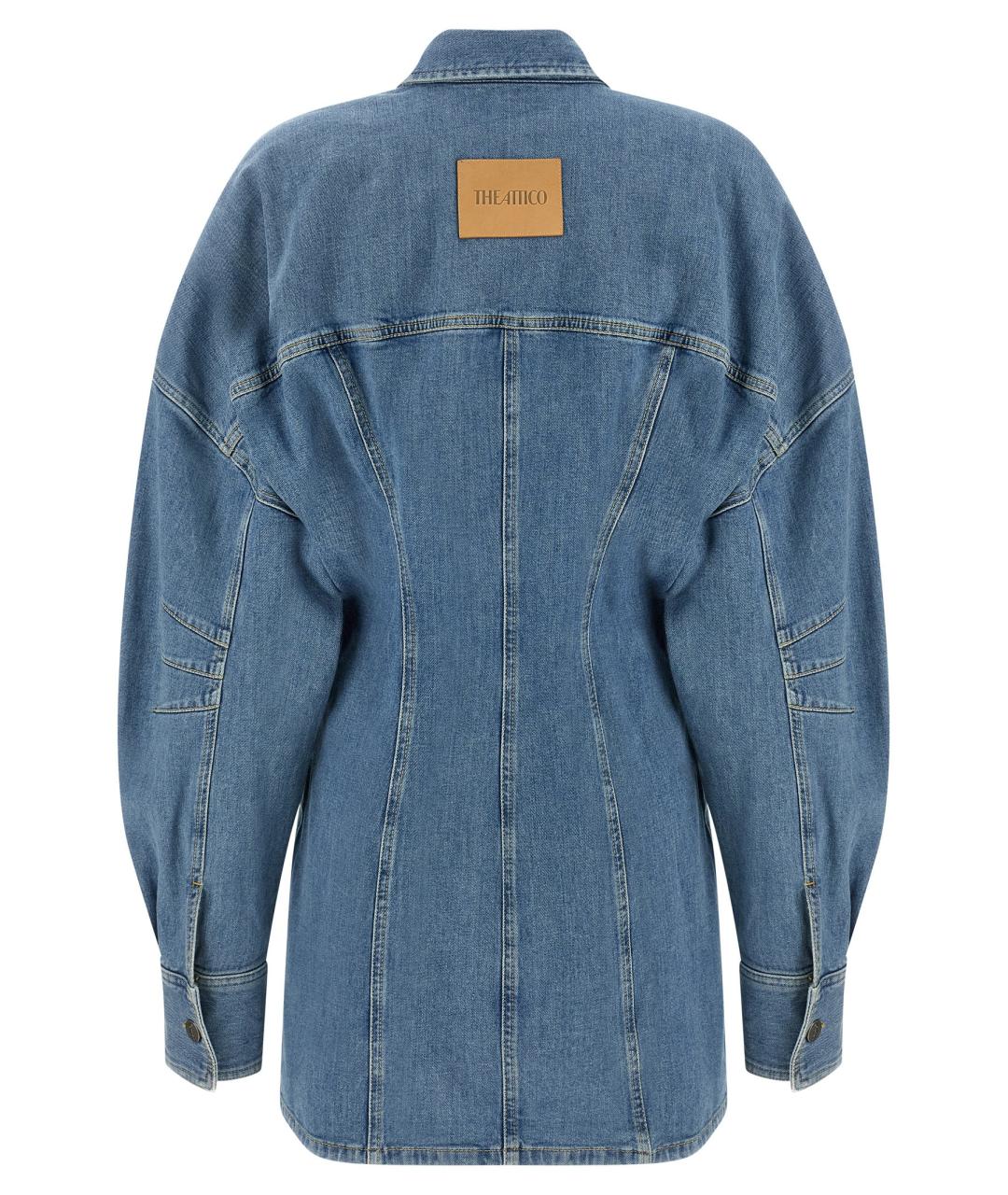 THE ATTICO Синее хлопковое повседневное платье, фото 2