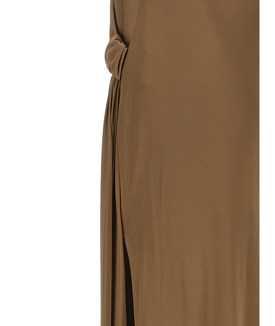 ELISABETTA FRANCHI Бежевое вискозное повседневное платье, фото 4