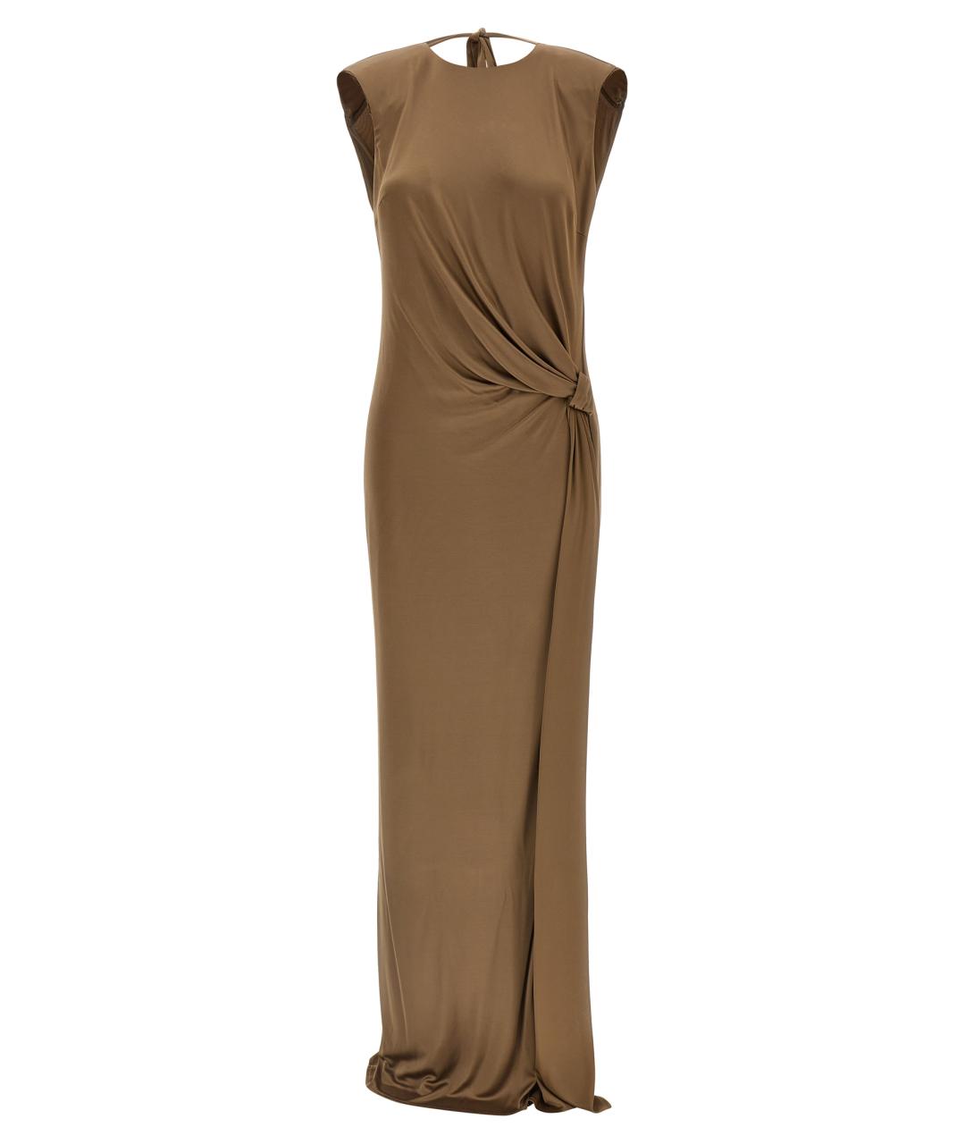 ELISABETTA FRANCHI Бежевое вискозное повседневное платье, фото 1