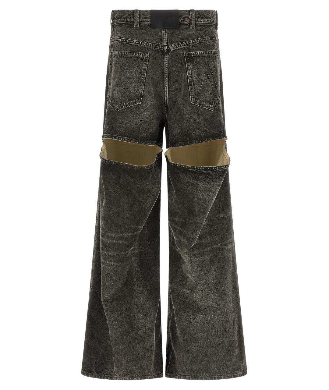 THE ATTICO Черные хлопковые джинсы клеш, фото 2