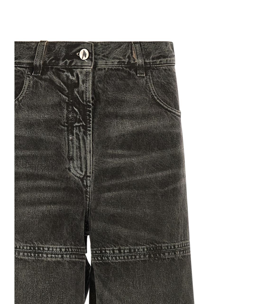 THE ATTICO Черные хлопковые джинсы клеш, фото 3