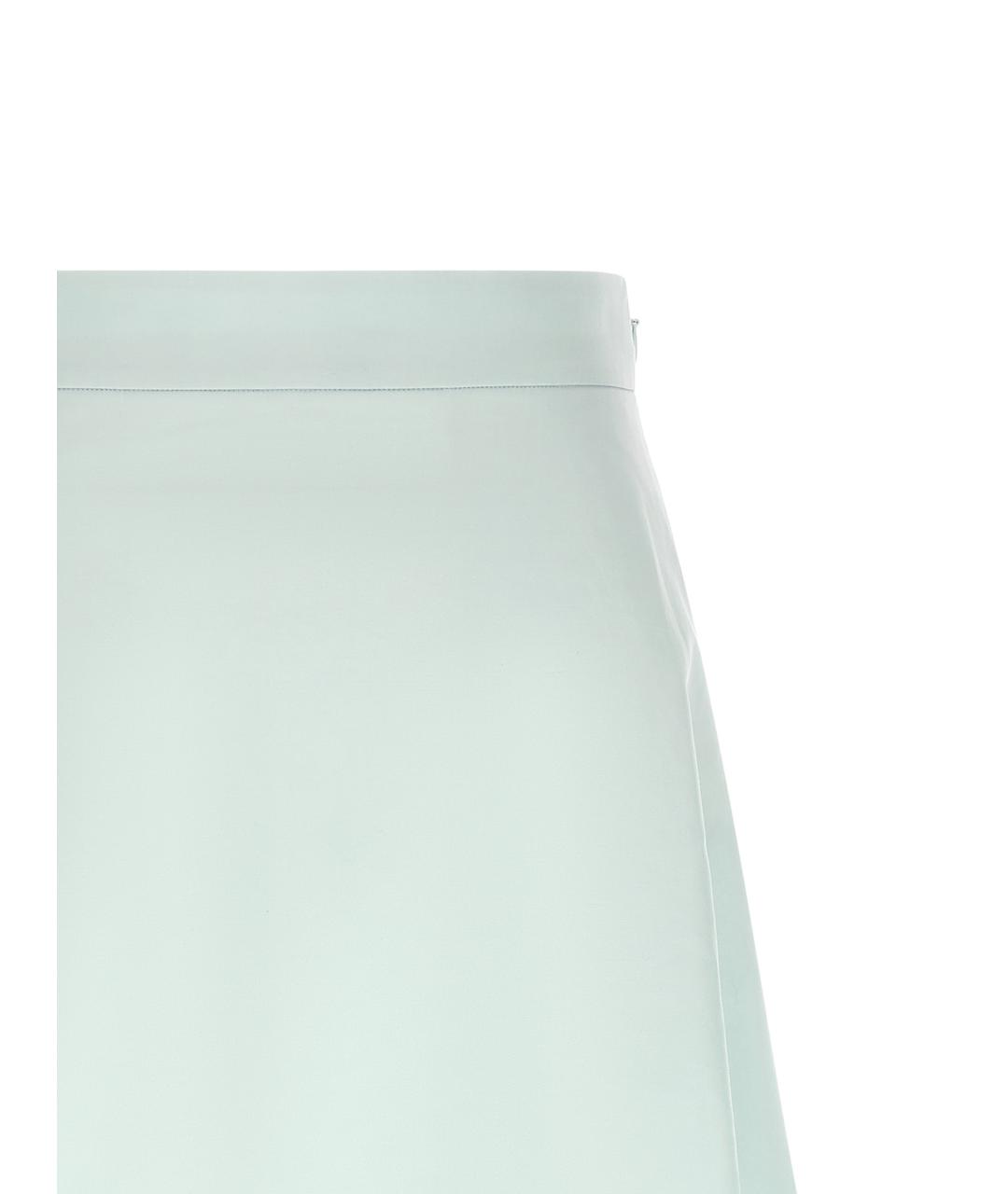 JIL SANDER Голубая хлопковая юбка миди, фото 3