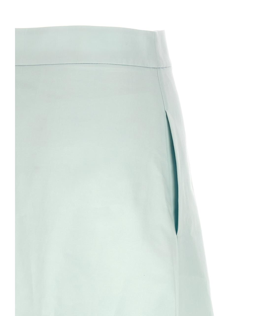 JIL SANDER Голубая хлопковая юбка миди, фото 4