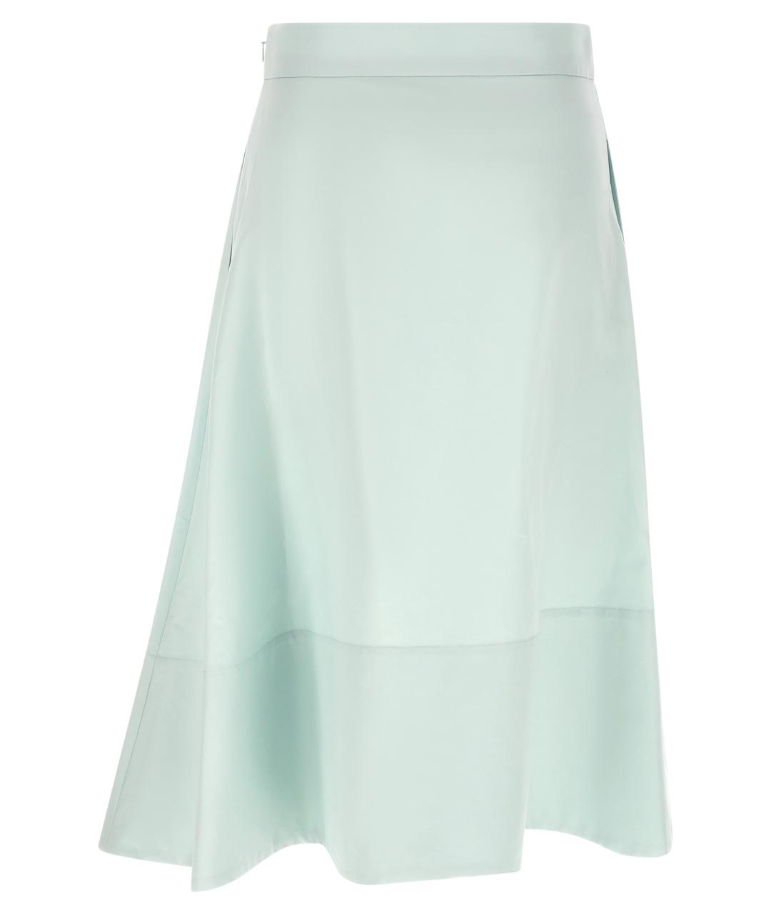 JIL SANDER Голубая хлопковая юбка миди, фото 2