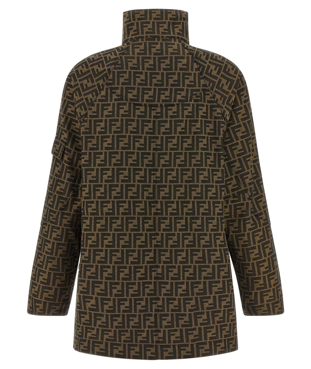 FENDI Коричневая полиэстеровая куртка, фото 2