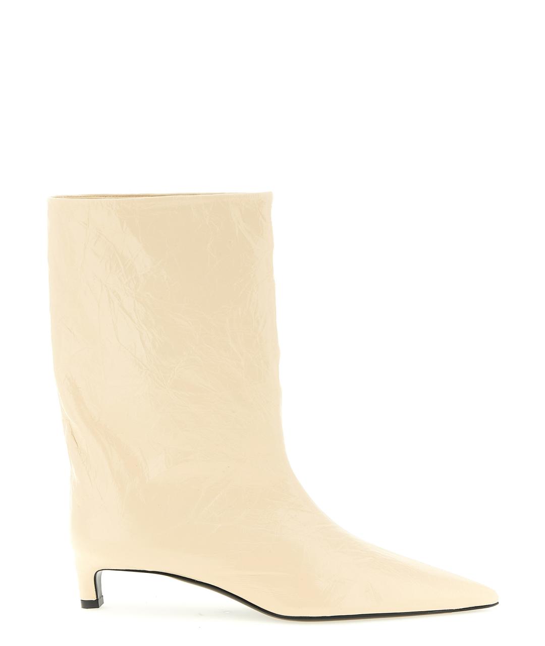 JIL SANDER Бежевые кожаные ботинки, фото 1