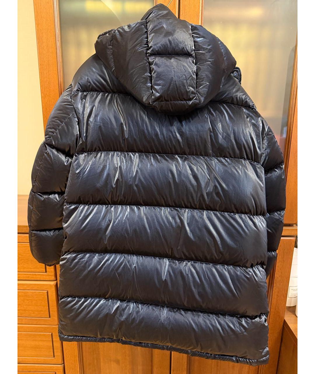 MONCLER Темно-синий полиамидовый пуховик, фото 2