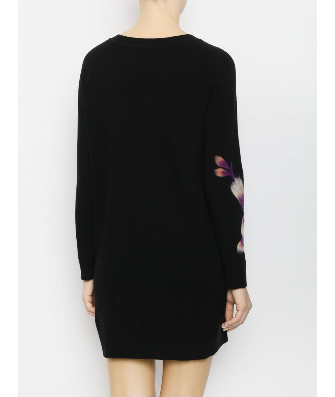 TWIN-SET Черное шерстяное повседневное платье, фото 4