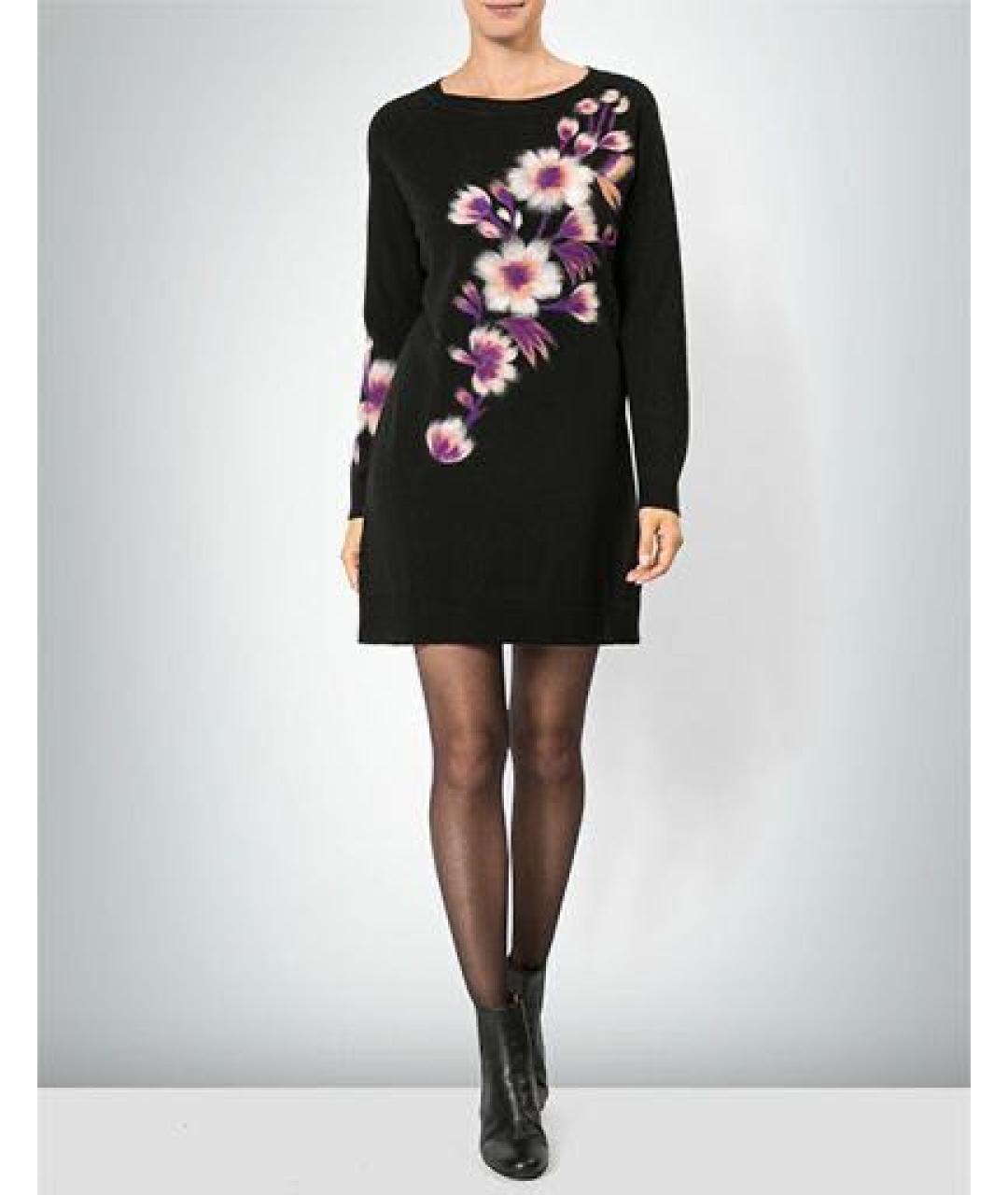 TWIN-SET Черное шерстяное повседневное платье, фото 2