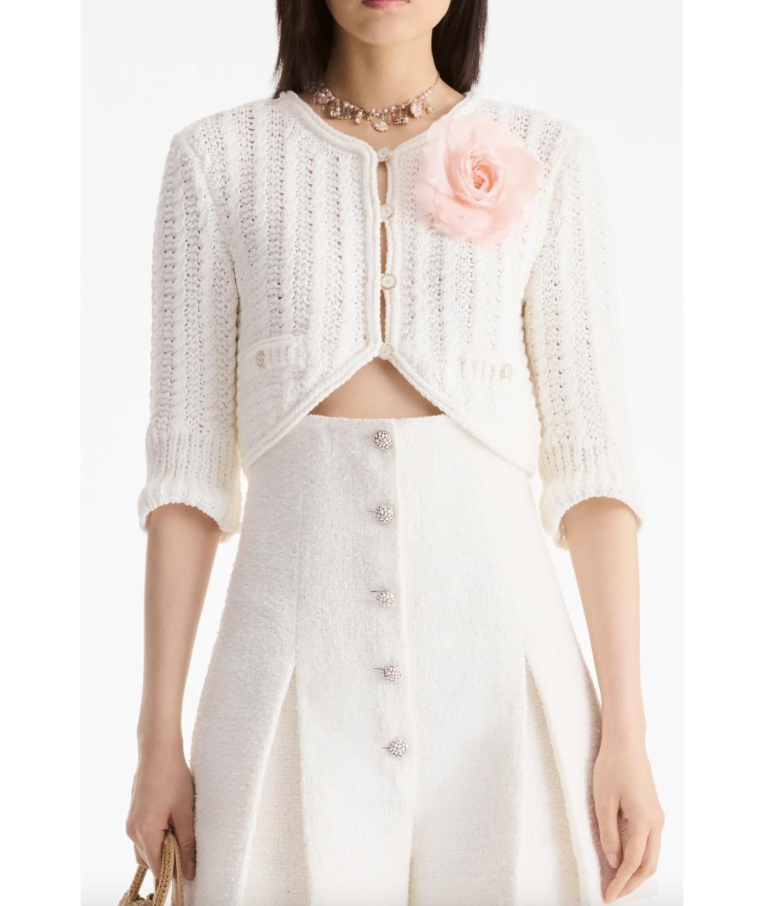 CHANEL Белый хлопковый кардиган, фото 2