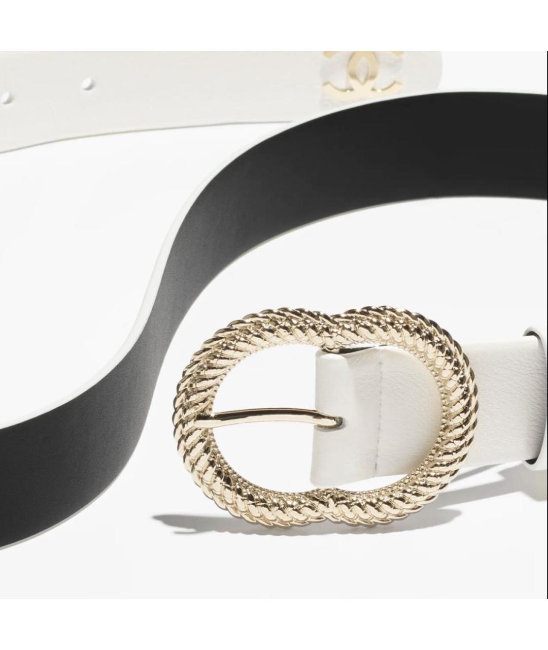 CHANEL Белый кожаный ремень, фото 2