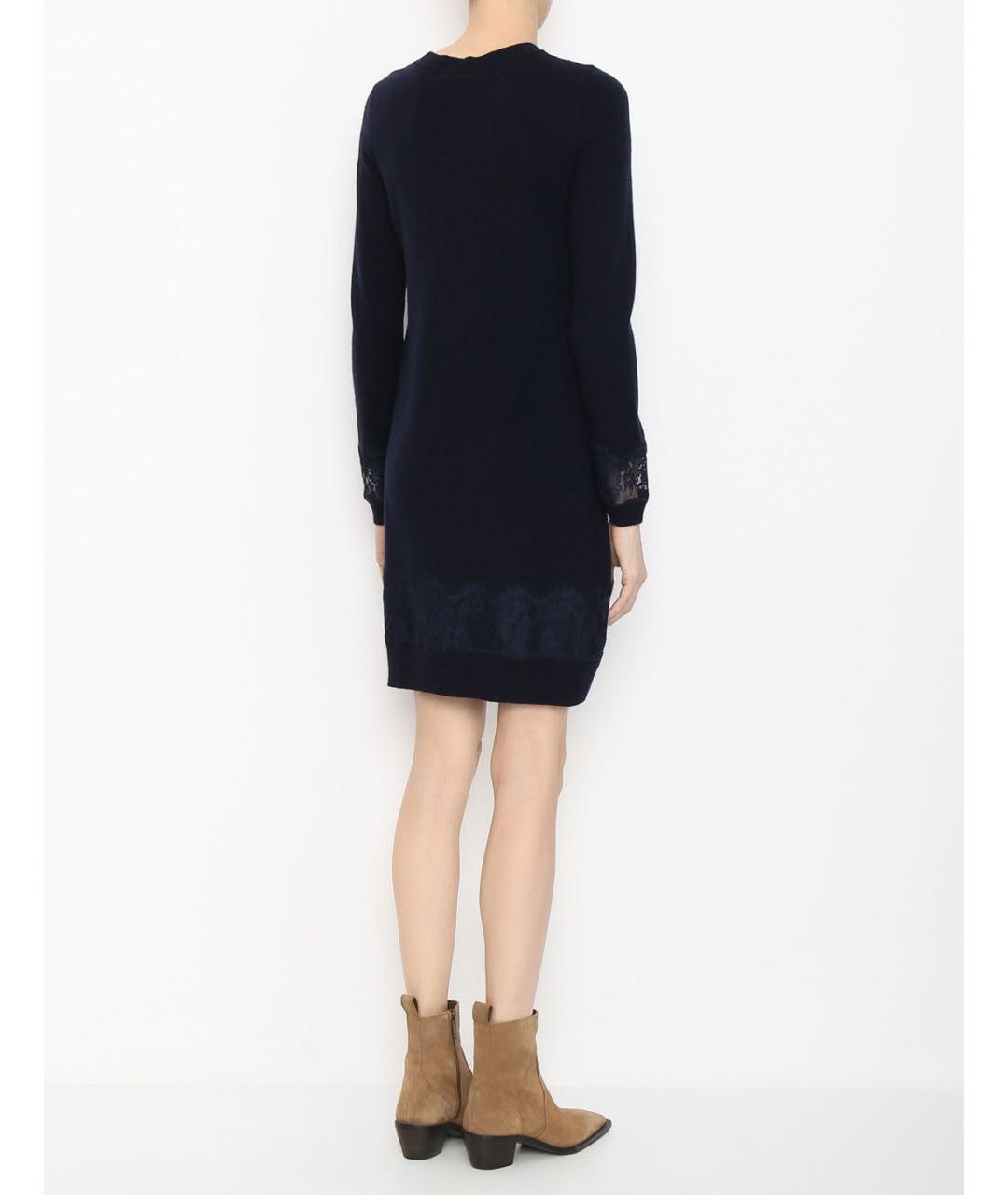 TWIN-SET Темно-синее шерстяное повседневное платье, фото 8