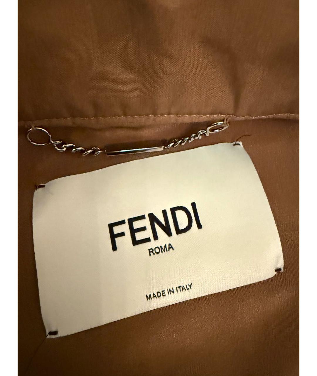 FENDI Коричневая хлопковая куртка, фото 3