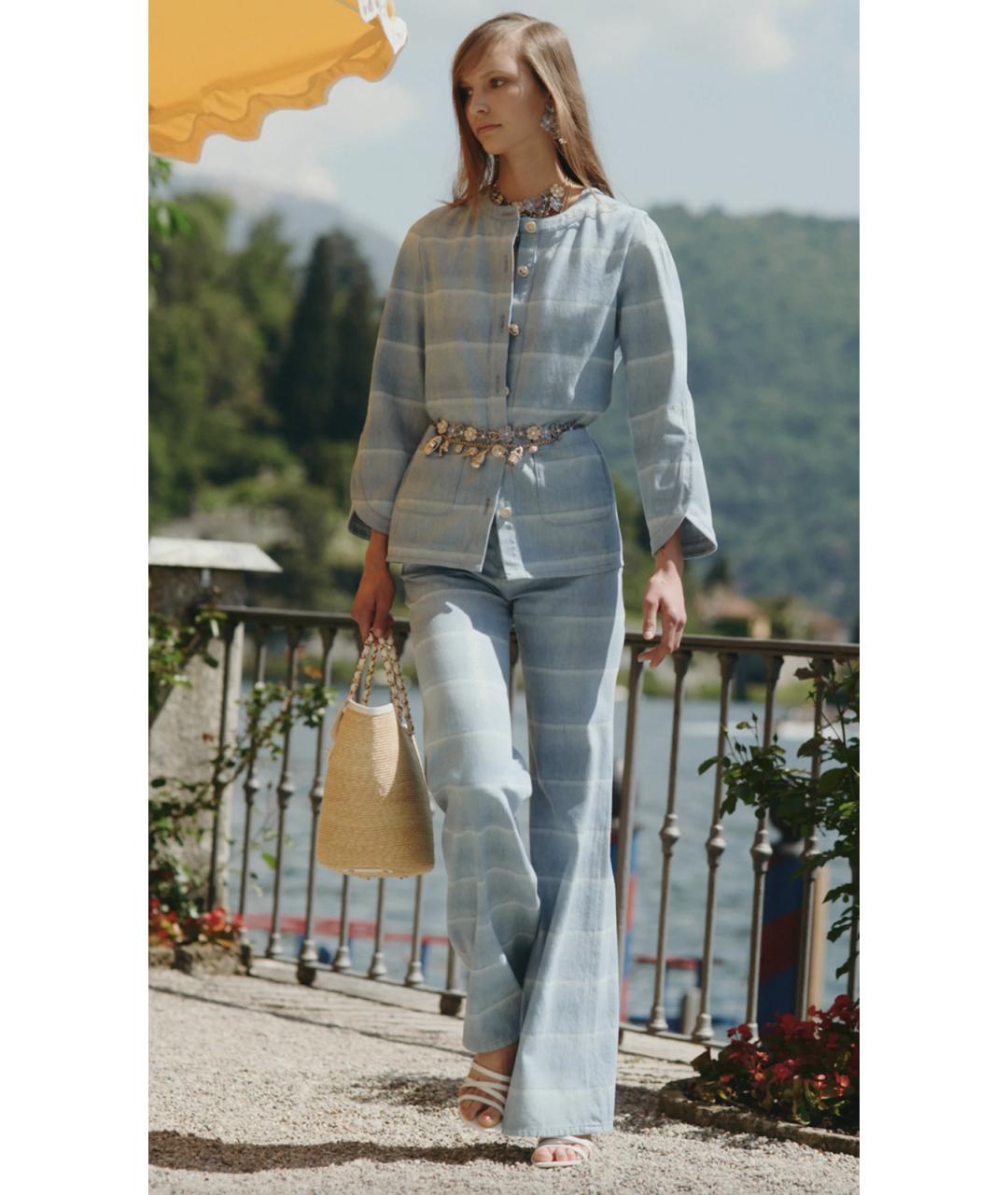 CHANEL Голубые хлопковые прямые джинсы, фото 2