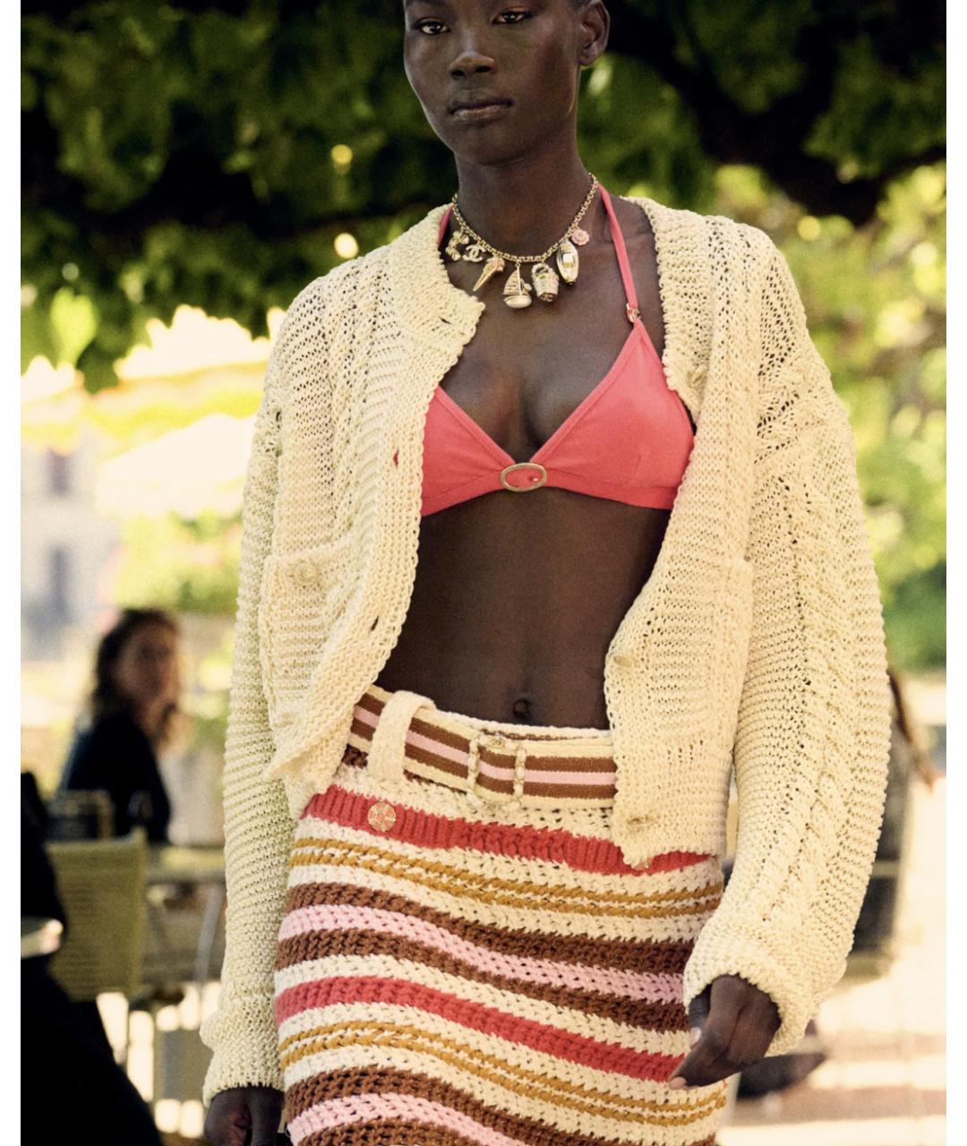 CHANEL Белый шелковый кардиган, фото 2