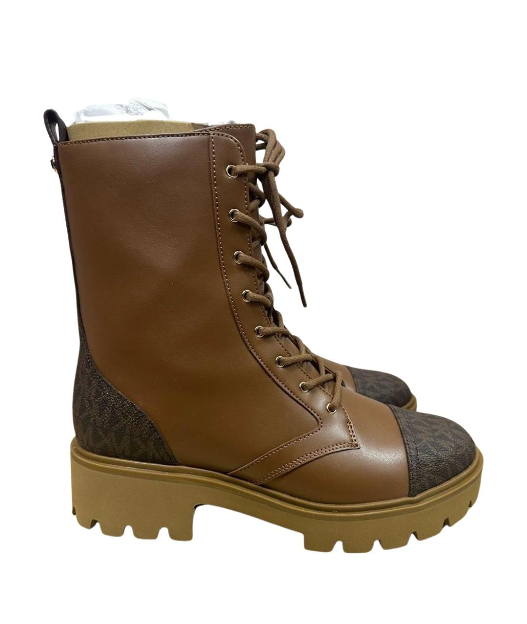 MICHAEL KORS Коричневые кожаные ботинки, фото 1