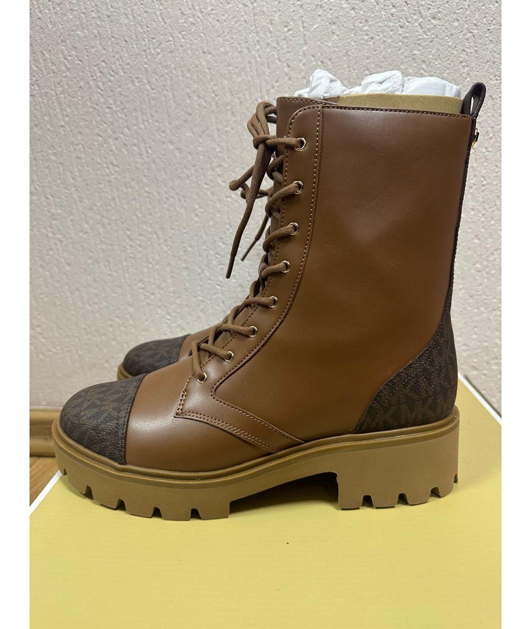 MICHAEL KORS Коричневые кожаные ботинки, фото 5