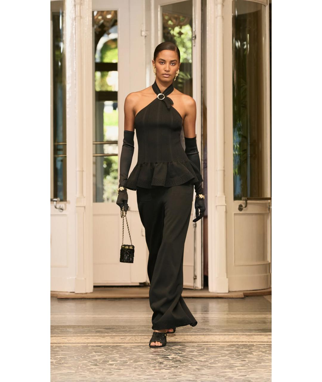 CHANEL Черные шелковые брюки широкие, фото 2