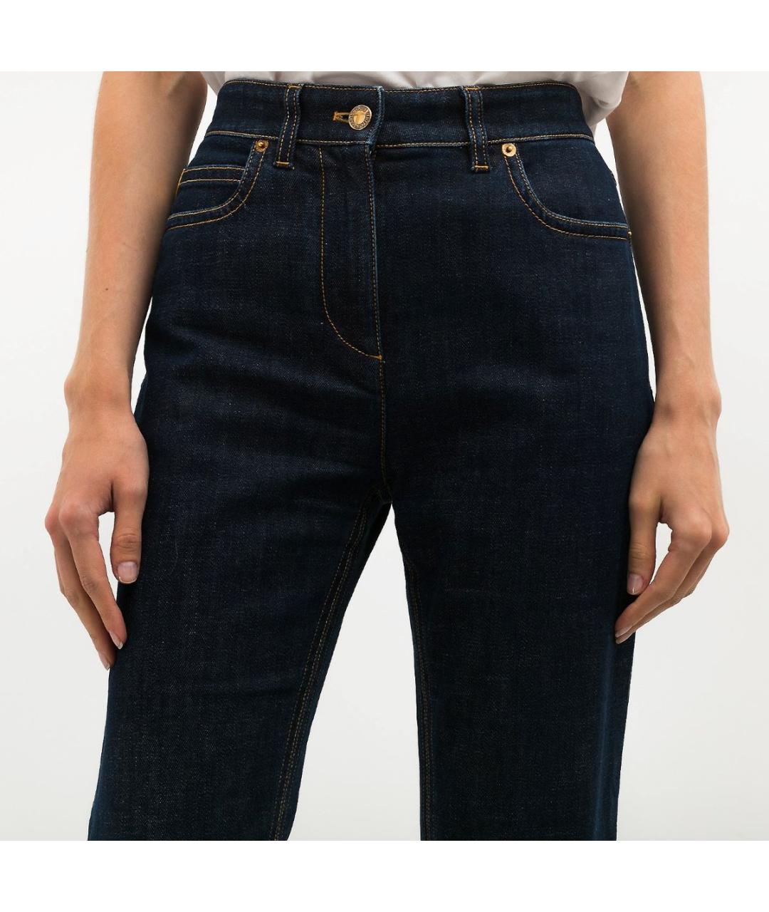 LOUIS VUITTON Темно-синие хлопко-эластановые прямые джинсы, фото 9