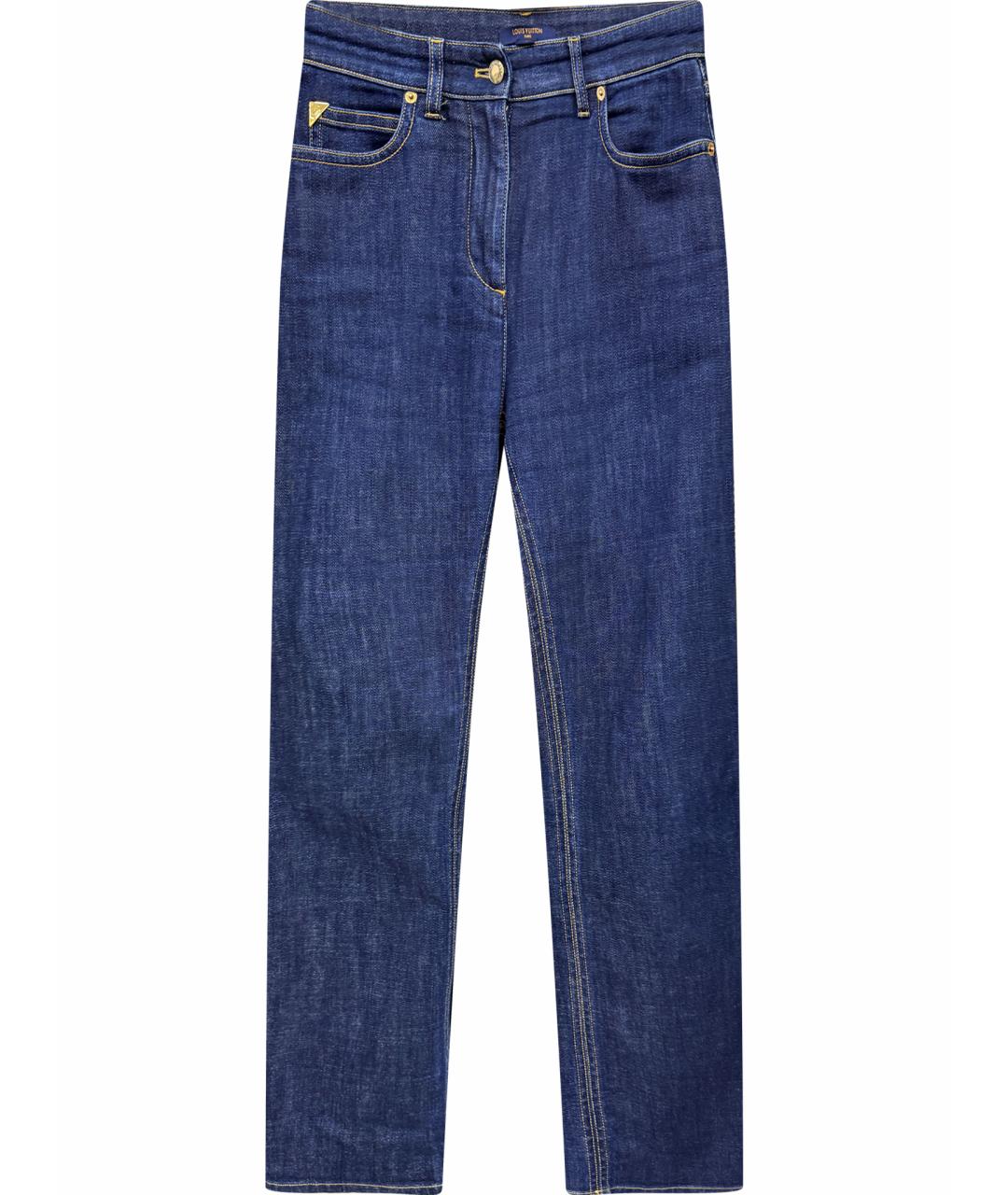 LOUIS VUITTON Темно-синие хлопко-эластановые прямые джинсы, фото 1