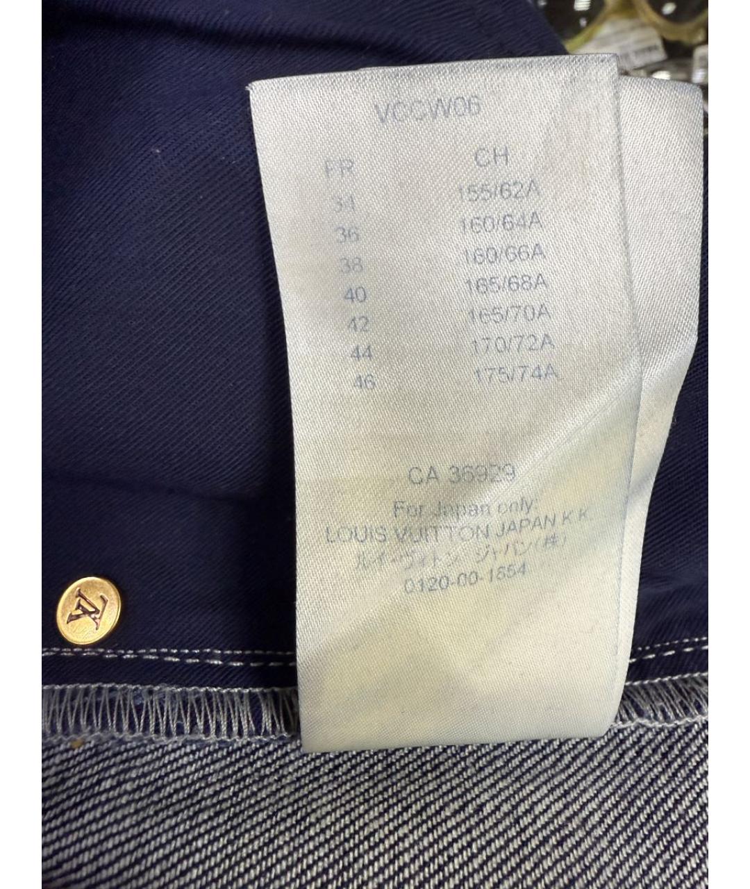 LOUIS VUITTON Темно-синие хлопко-эластановые прямые джинсы, фото 7