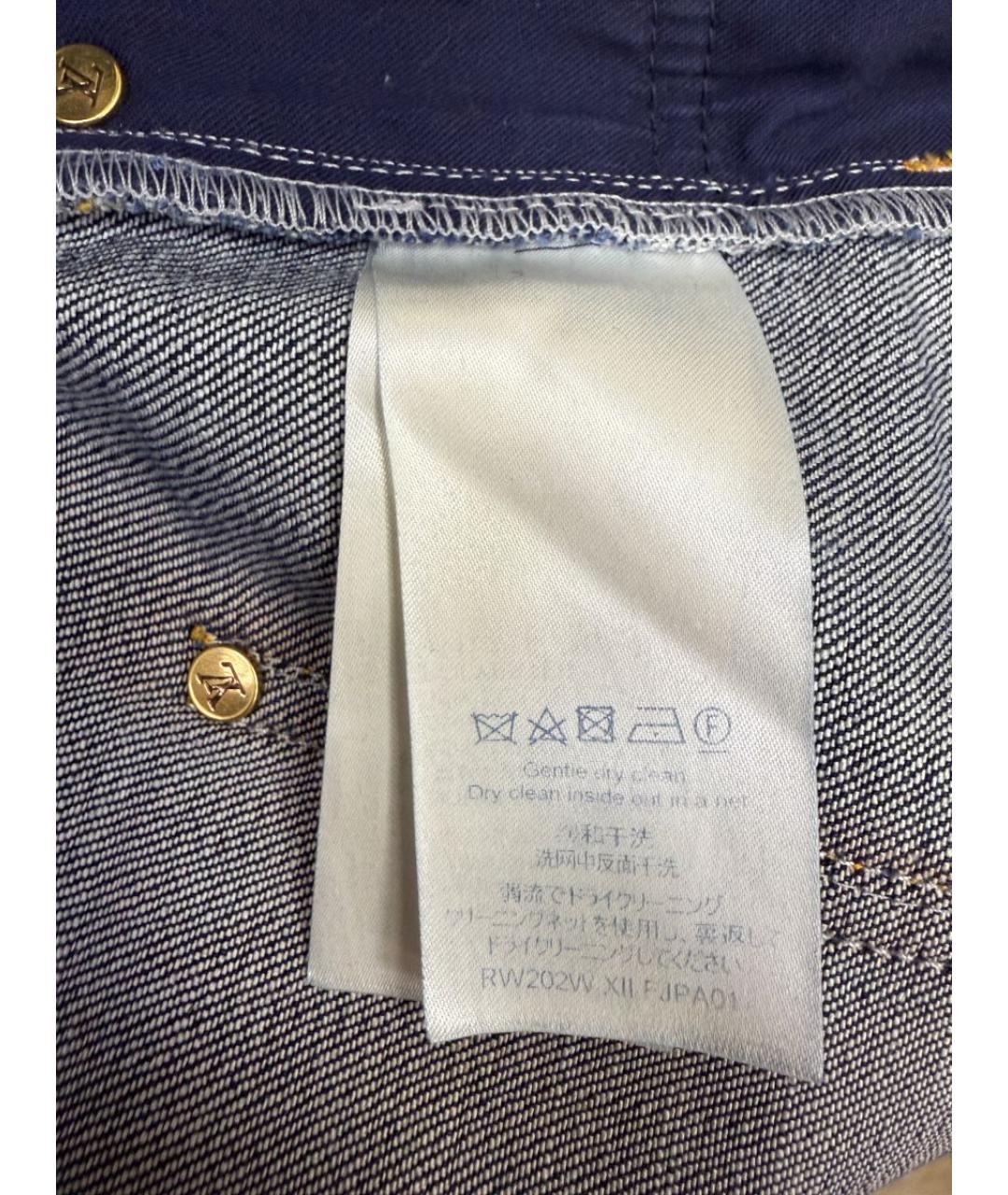 LOUIS VUITTON Темно-синие хлопко-эластановые прямые джинсы, фото 5
