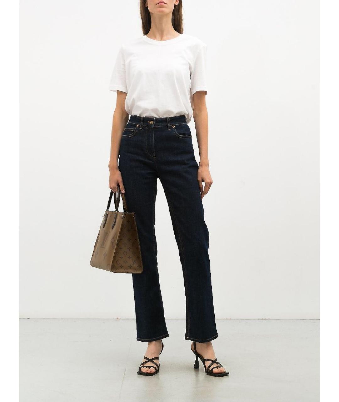 LOUIS VUITTON Темно-синие хлопко-эластановые прямые джинсы, фото 8