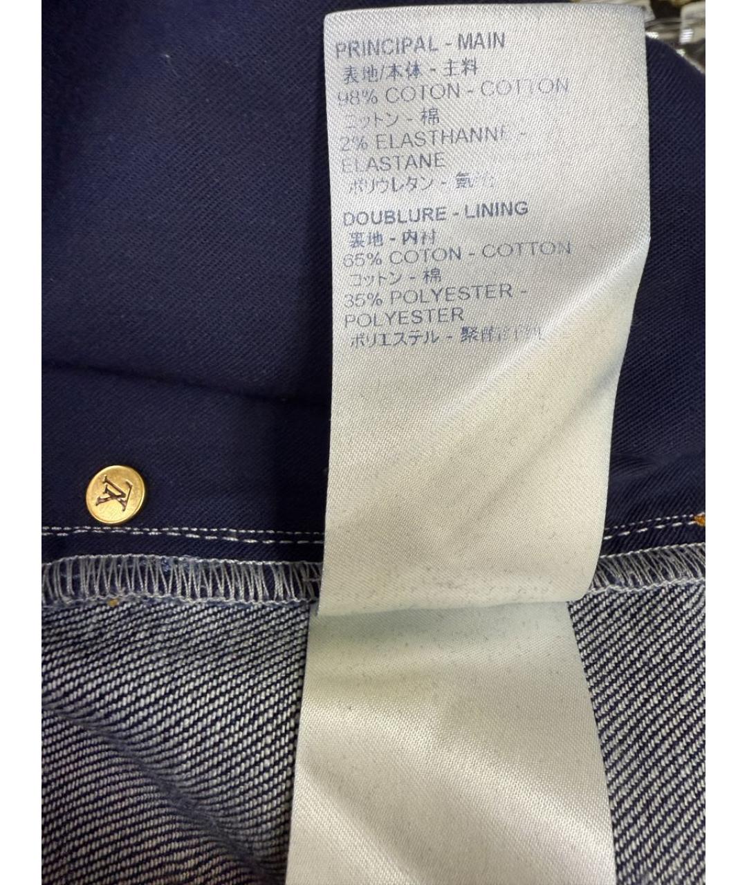 LOUIS VUITTON Темно-синие хлопко-эластановые прямые джинсы, фото 6