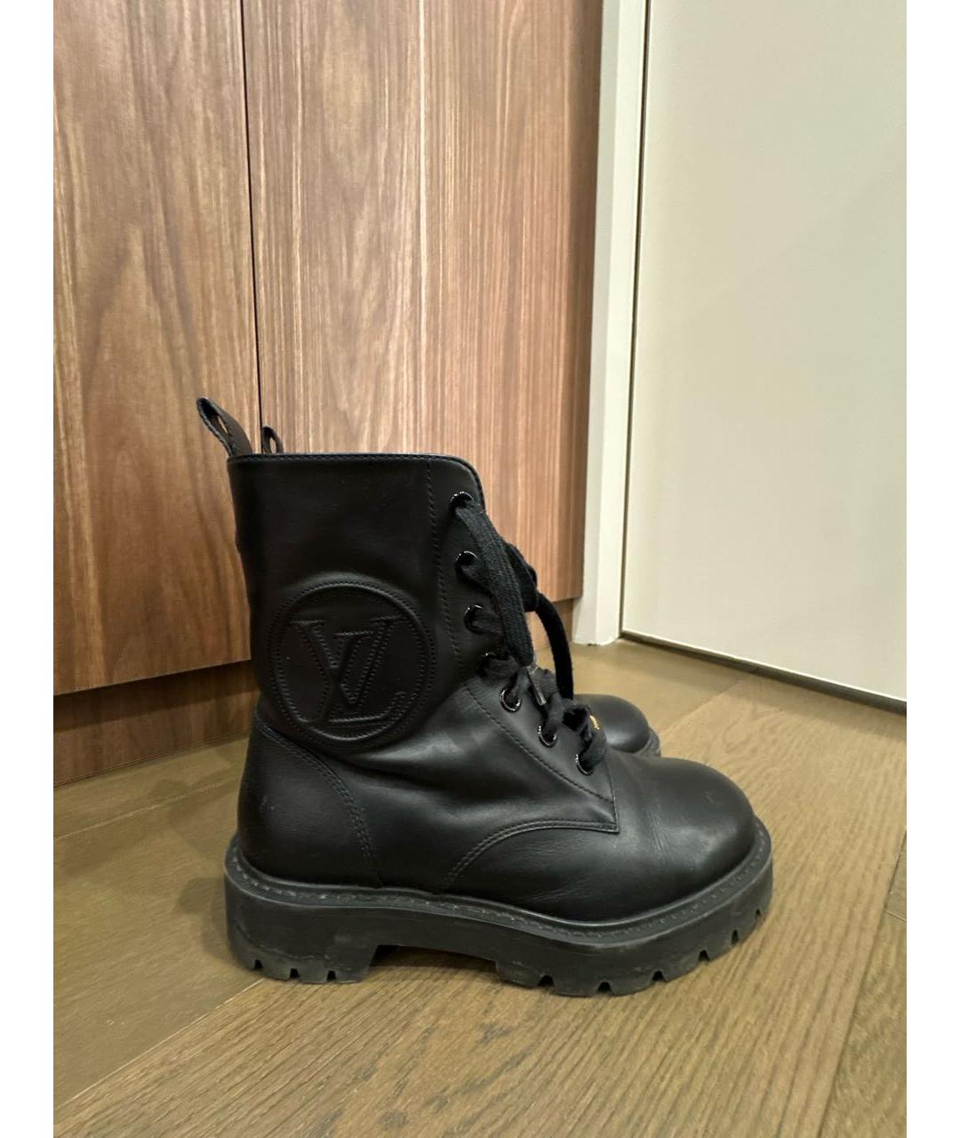 LOUIS VUITTON Черные кожаные ботинки, фото 5