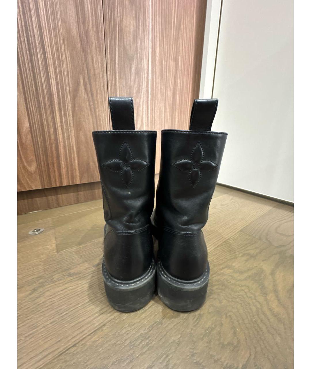 LOUIS VUITTON Черные кожаные ботинки, фото 4