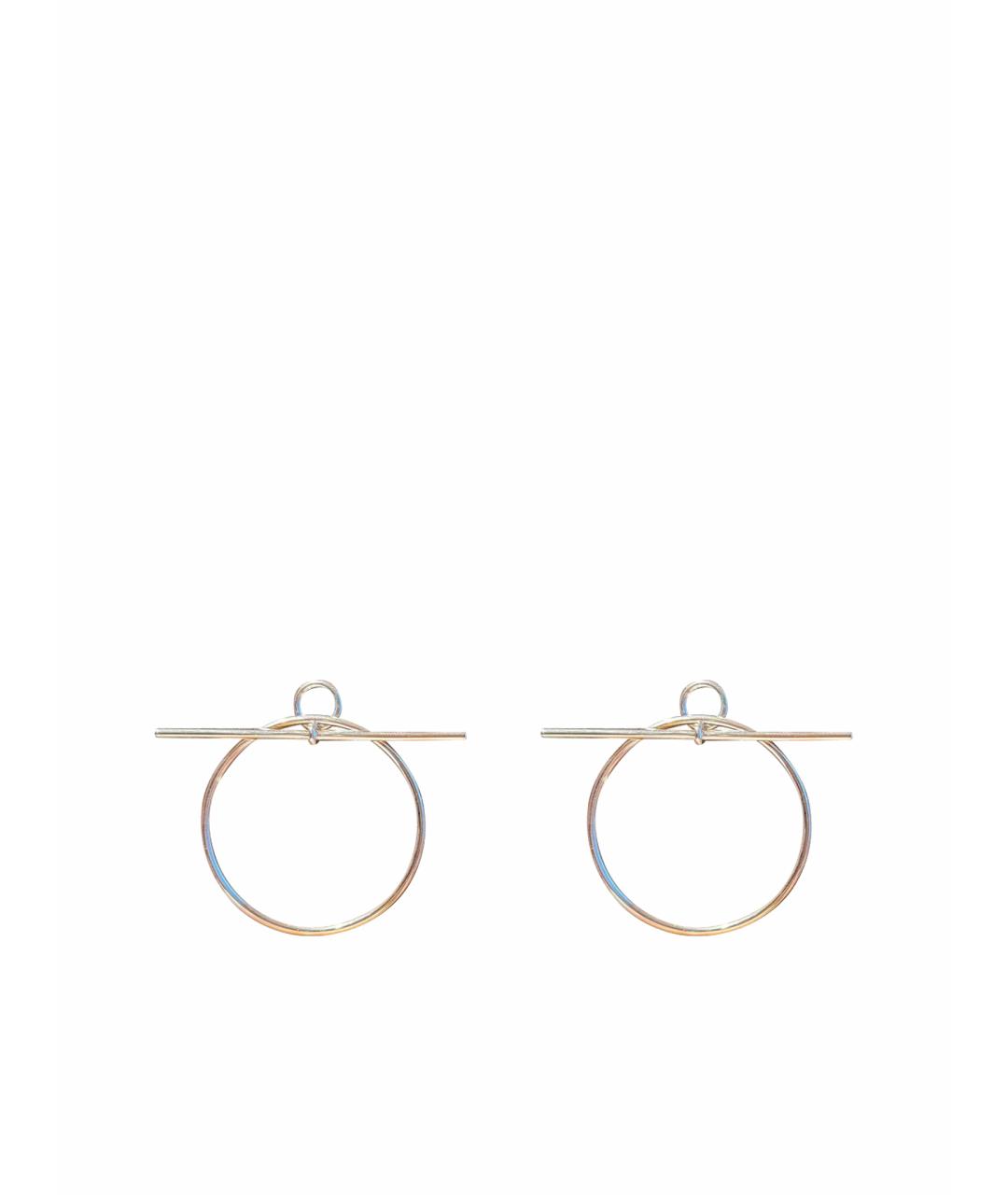 HERMES Белые серебряные серьги, фото 1