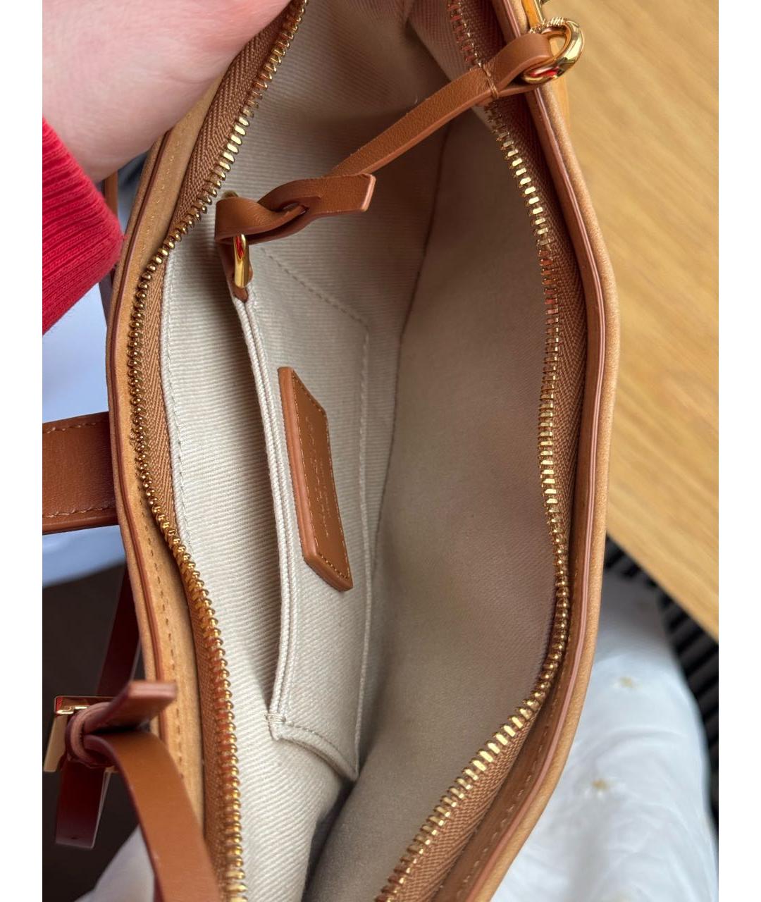 JACQUEMUS Оранжевая кожаная сумка с короткими ручками, фото 3