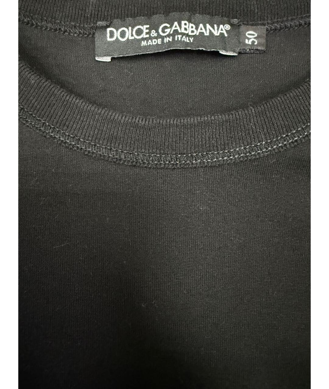DOLCE&GABBANA Черная хлопковая футболка, фото 4