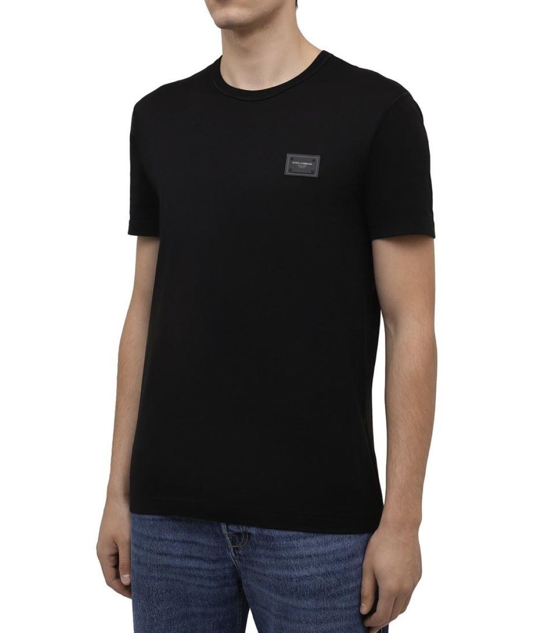 DOLCE&GABBANA Черная хлопковая футболка, фото 6