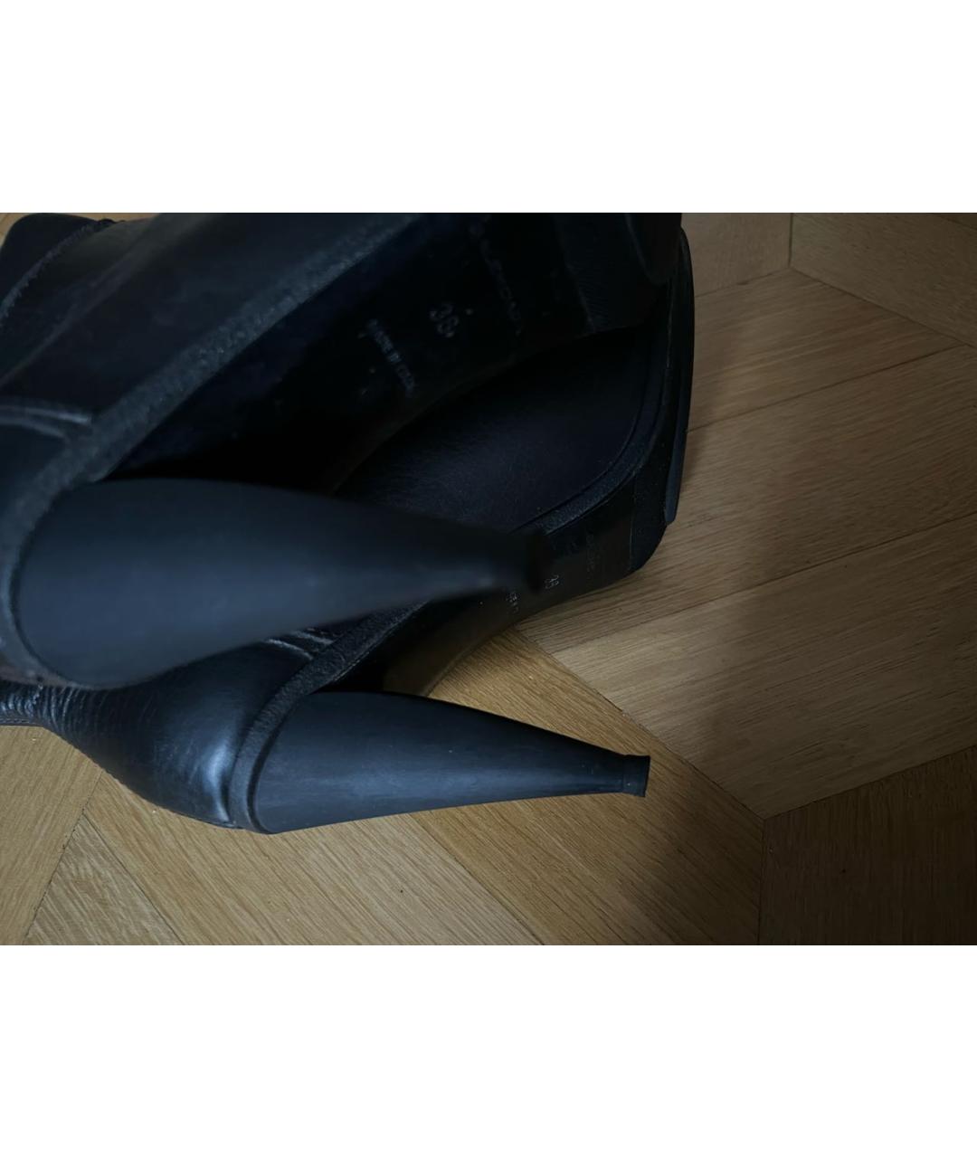 BALENCIAGA Антрацитовые кожаные сапоги, фото 5