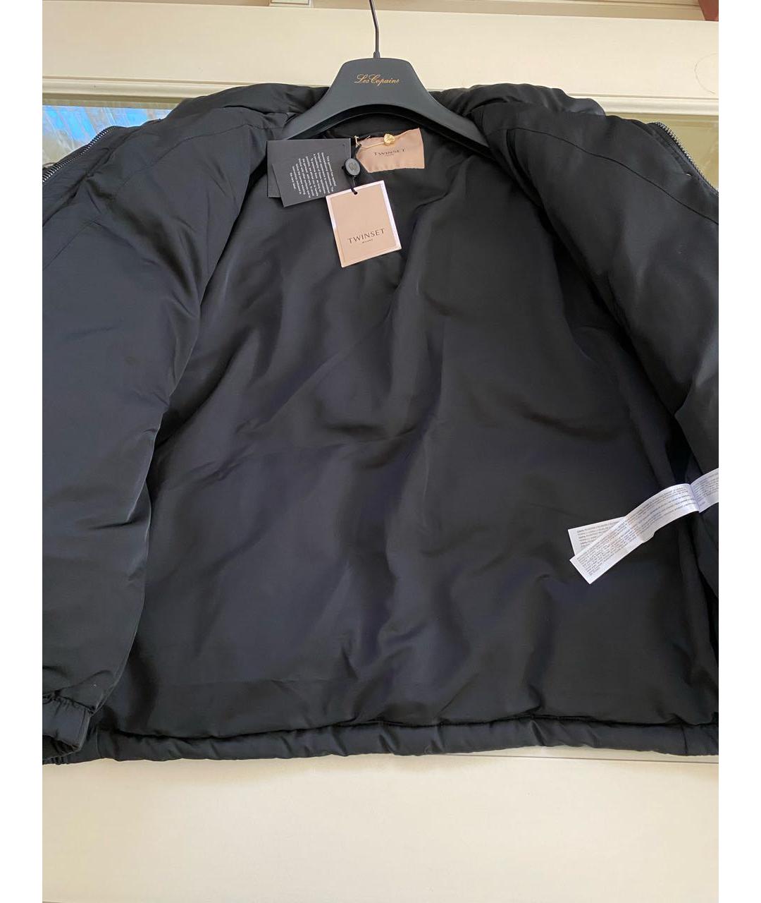 TWIN-SET Черный полиэстеровый пуховик, фото 8