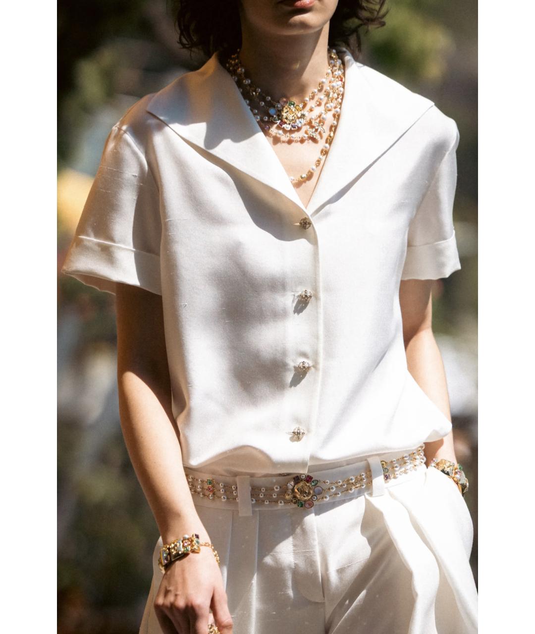 CHANEL Бежевая шелковая блузы, фото 2