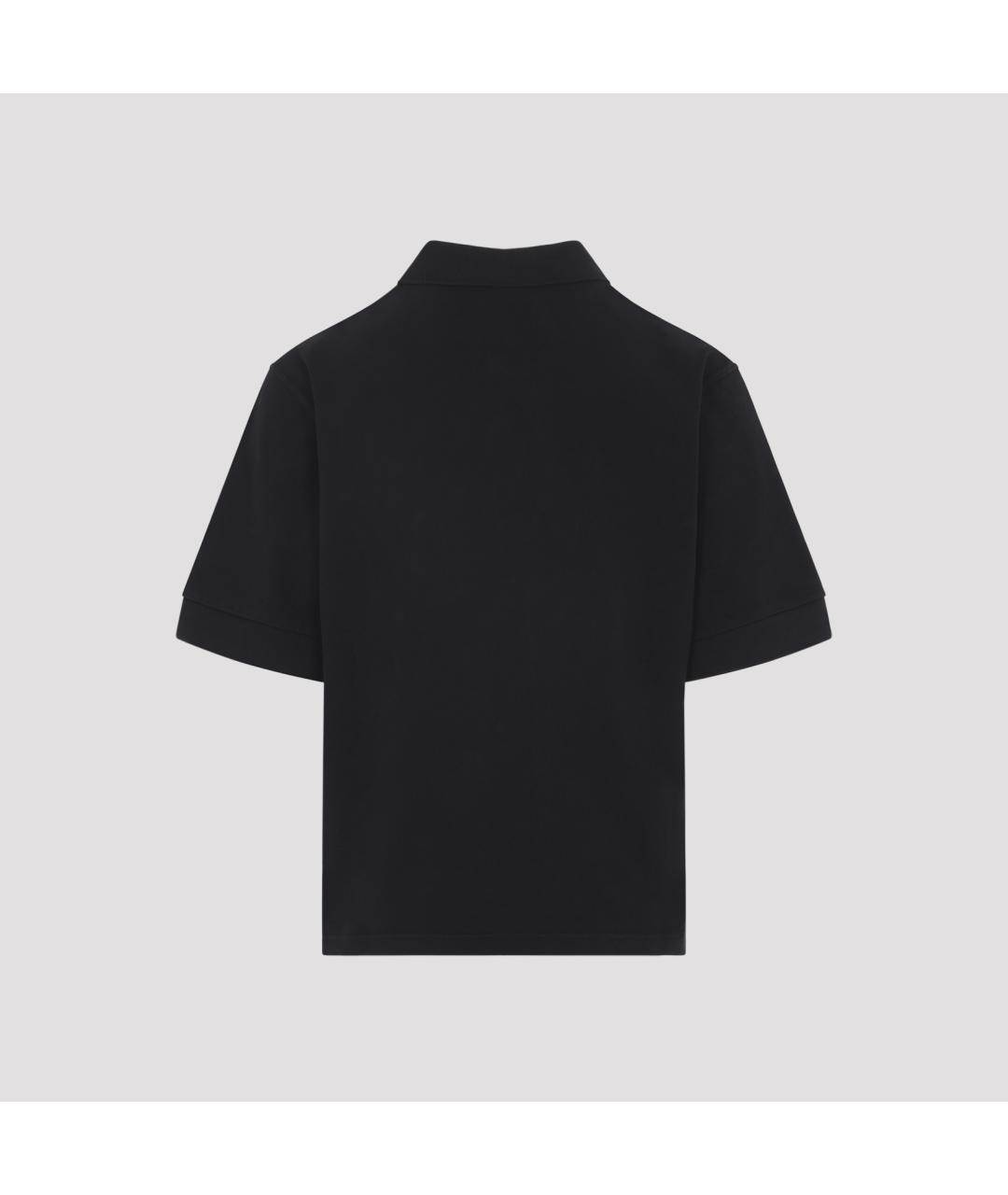 STUDIO NICHOLSON Черное хлопковое поло с коротким рукавом, фото 4