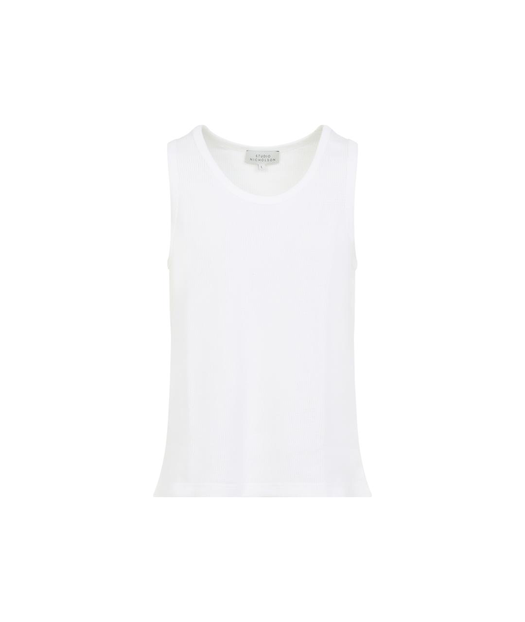 STUDIO NICHOLSON Белая хлопковая майка, фото 1