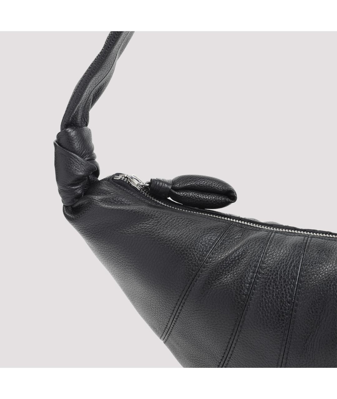 LEMAIRE Черная кожаная сумка через плечо, фото 5