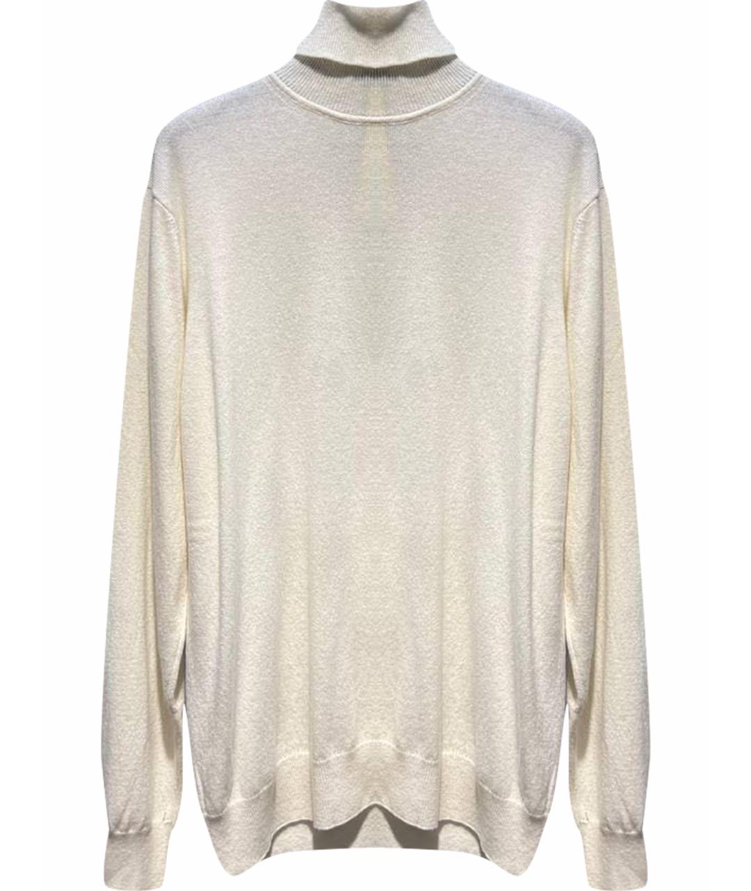 MC2 SAINT BARTH Бежевая шелковая водолазка, фото 1