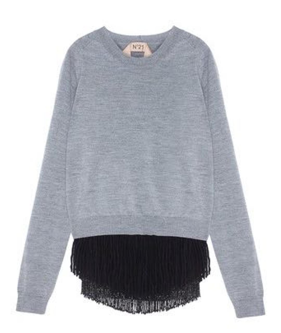 NO. 21 Серый шерстяной джемпер / свитер, фото 9