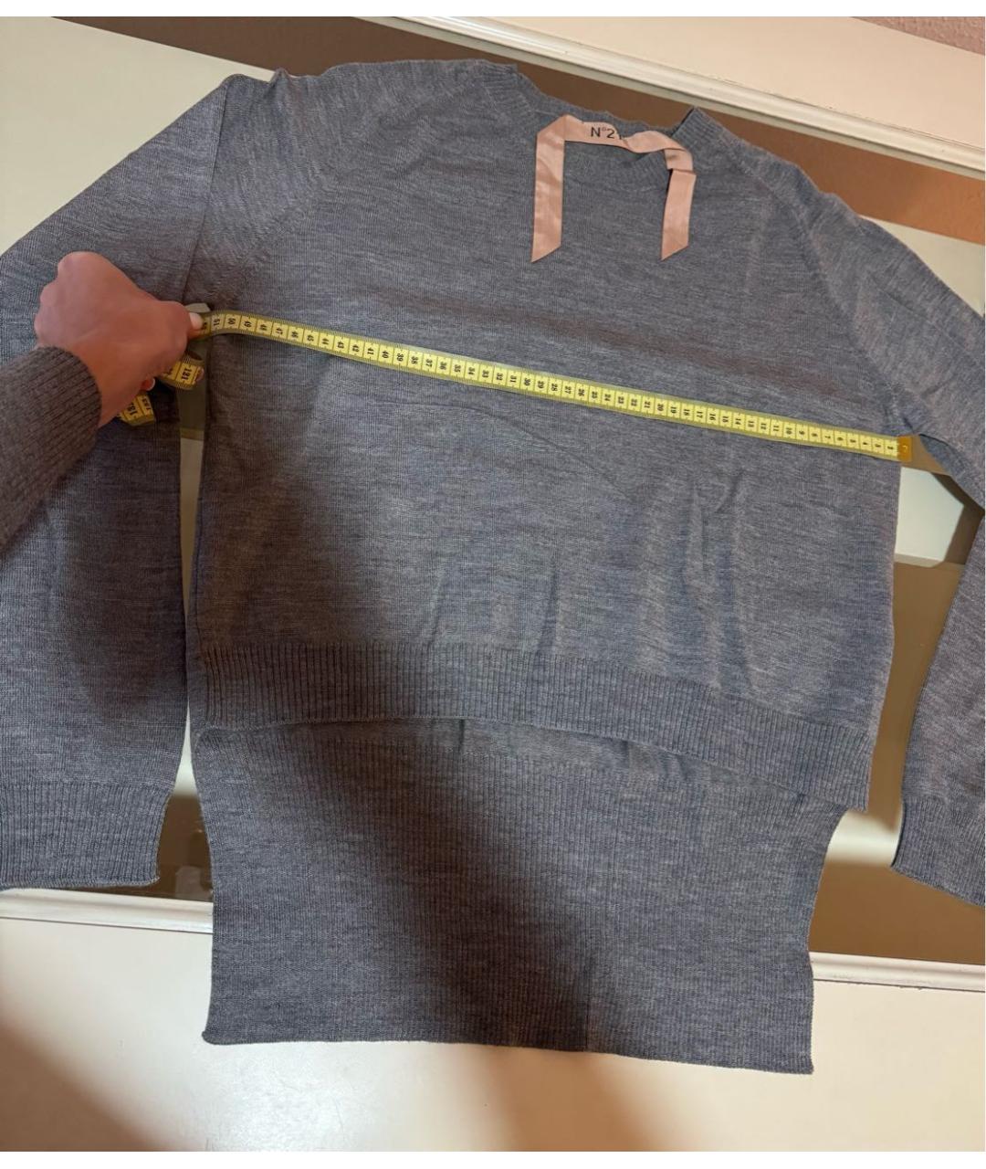 NO. 21 Серый шерстяной джемпер / свитер, фото 8