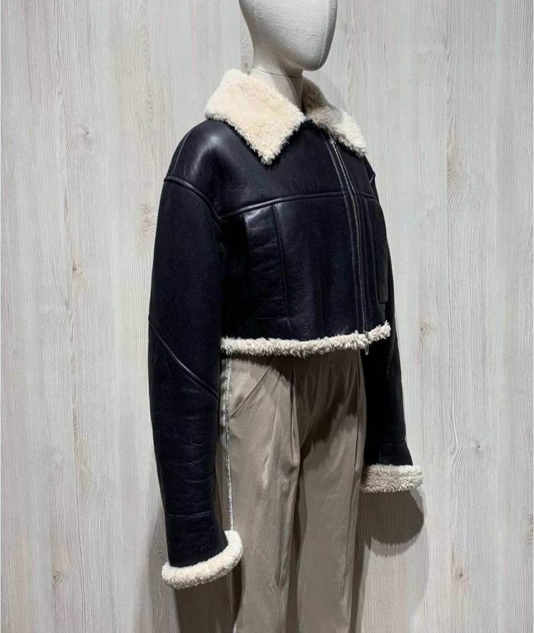 DROME Черная дубленка, фото 2