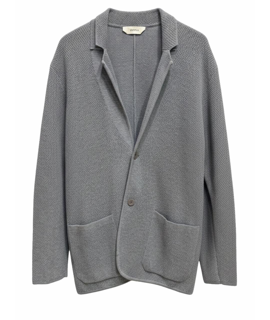 ZZEGNA Серый хлопковый кардиган, фото 1
