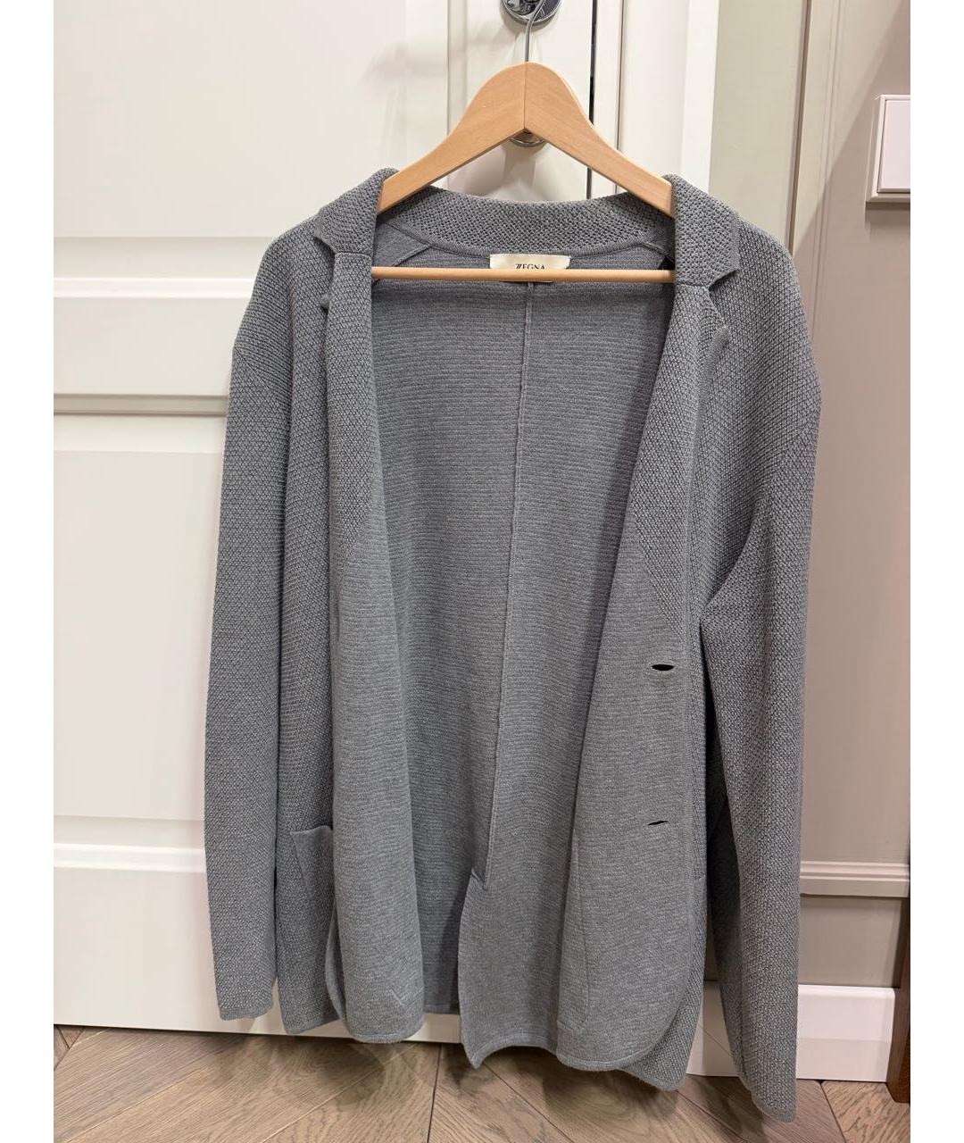 ZZEGNA Серый хлопковый кардиган, фото 3