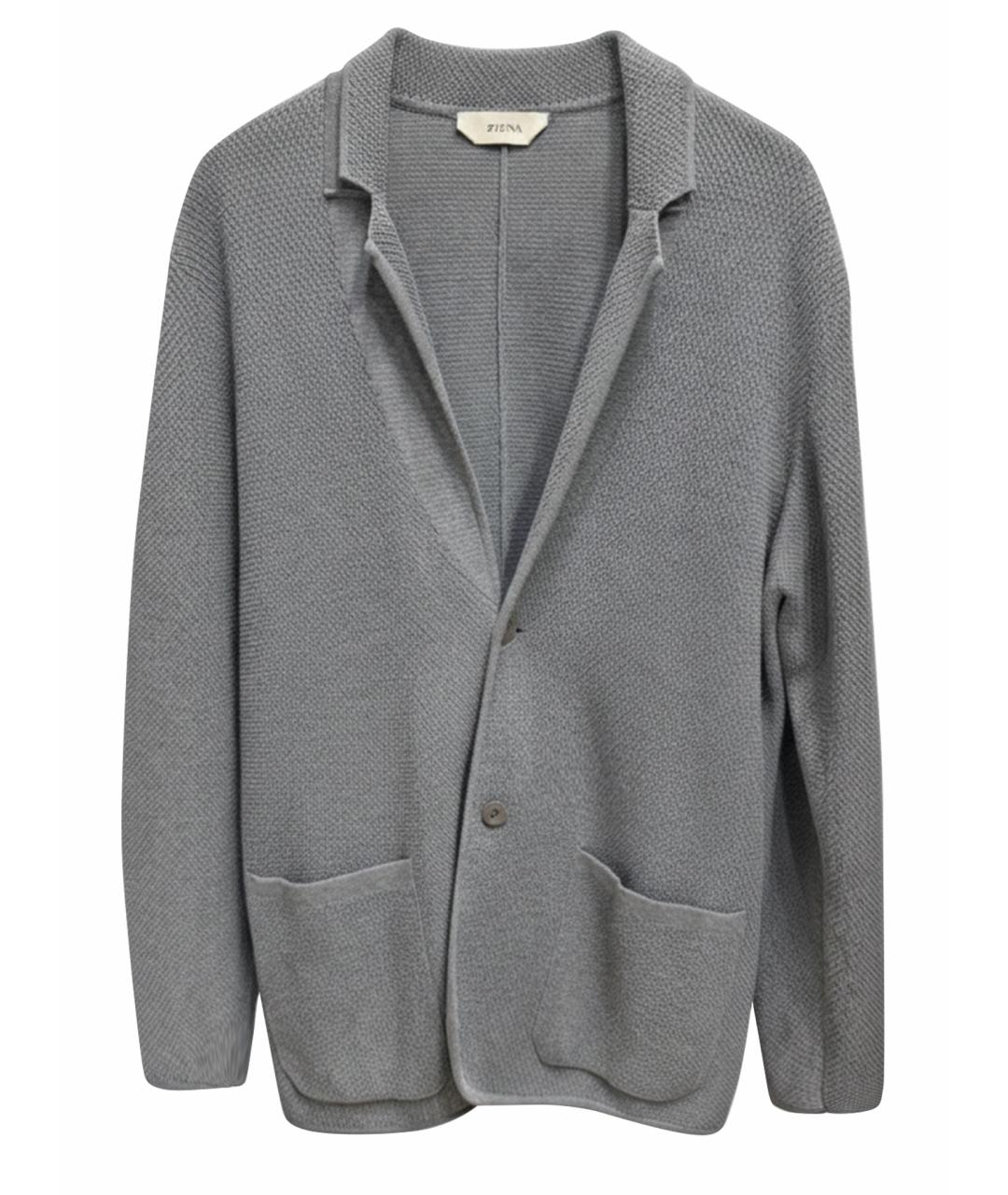 ZZEGNA Серый хлопковый кардиган, фото 4