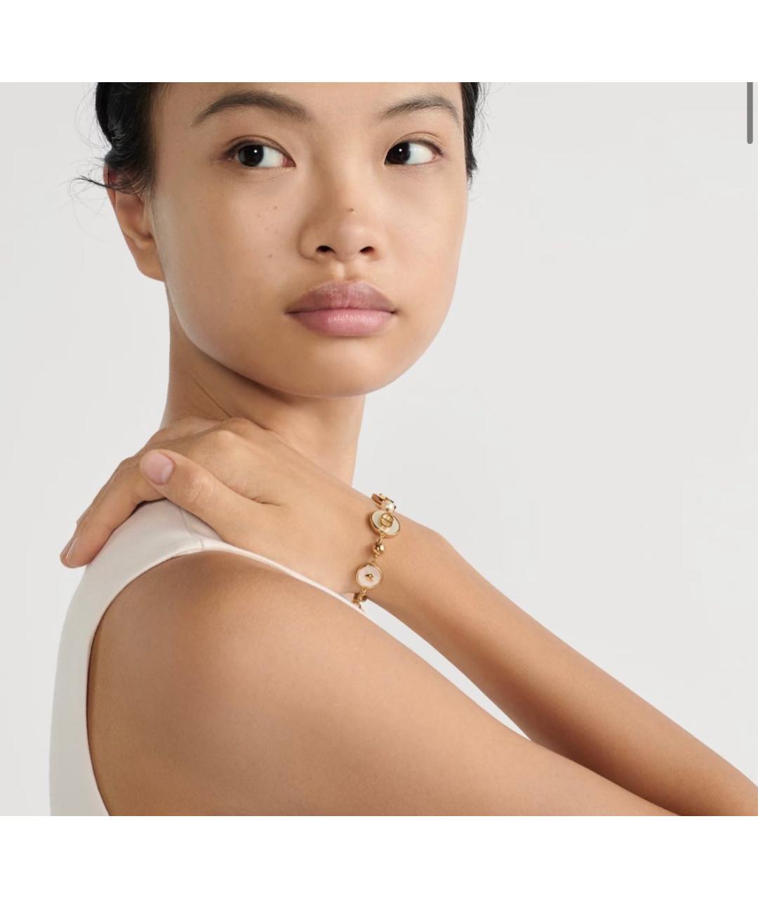 CHRISTIAN DIOR Золотой металлический браслет, фото 3