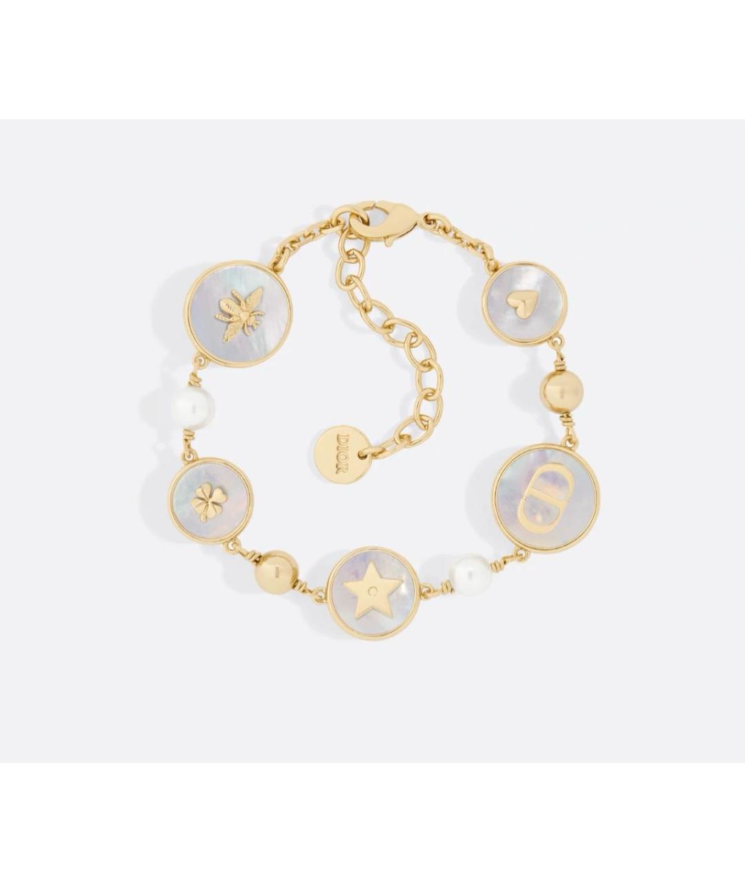 CHRISTIAN DIOR Золотой металлический браслет, фото 5